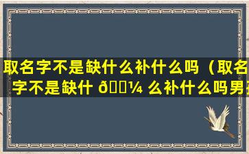 取名字不是缺什么补什么吗（取名字不是缺什 🐼 么补什么吗男孩）